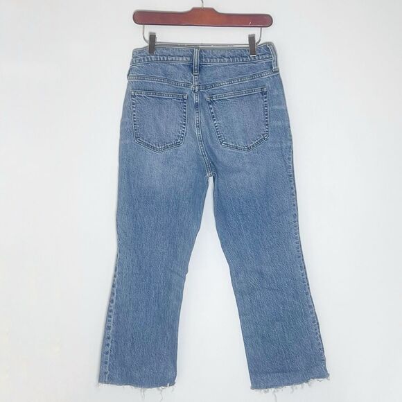 J. Crew 9” Demi Women’s Boot Cut Crop Frayed Jeans - Picture 4 of 7